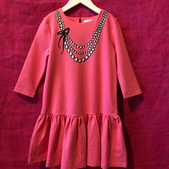 kate spade Other - Kate Spade Pink Knit Printed Necklace Dress 10yrs